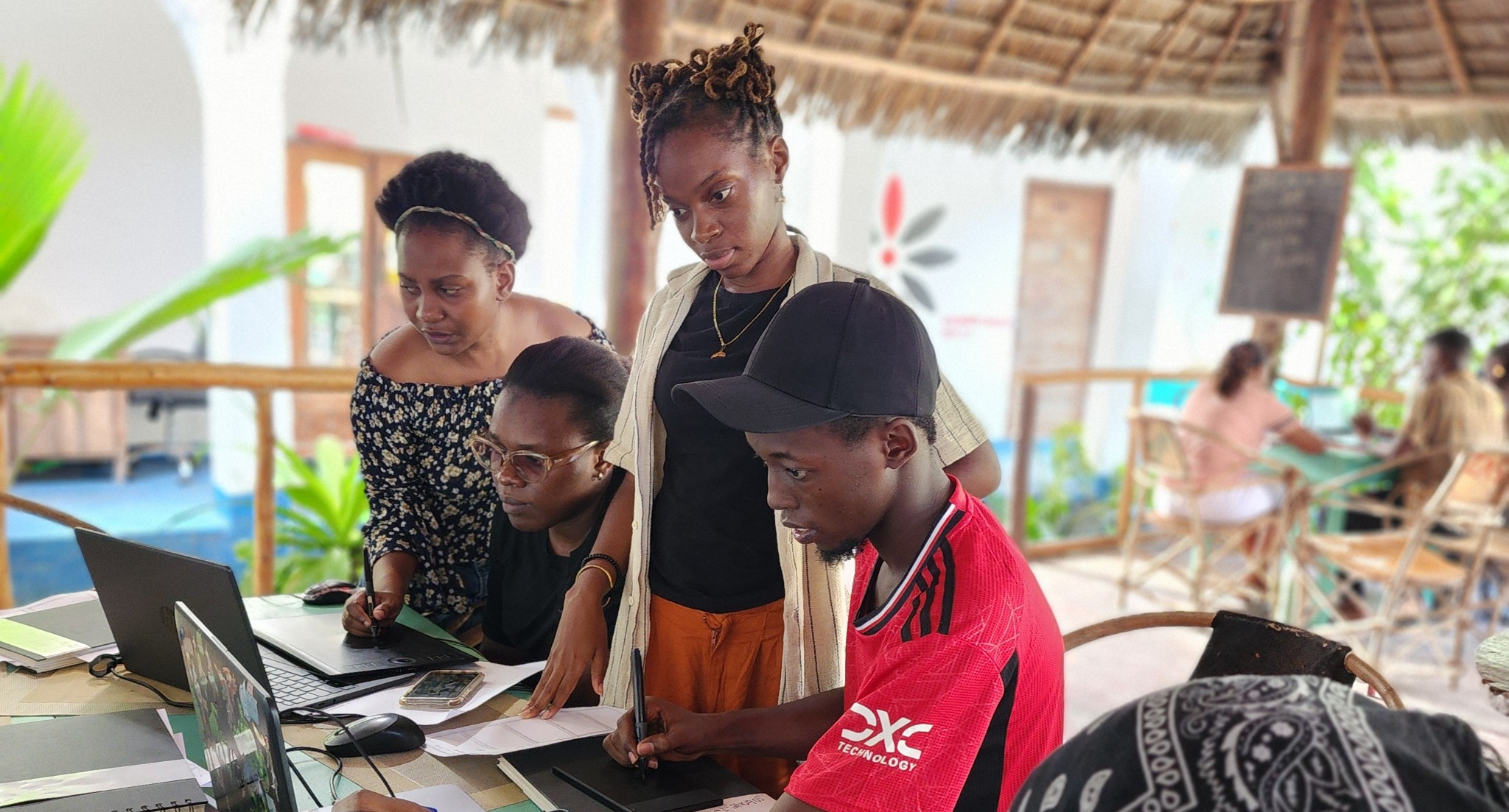 Programme participants working together